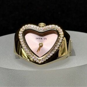 Invicta Mini Angel Women's Ring Watch Crystal Bezel Pink Heart Dial 49575-NEW